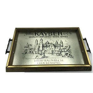 Vintage Pub Tray German Kayser Liebfraumilch Glockenspiel Castle Metal Artistic